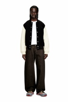 Diesel Bomber jacket in wool blend and leather - Leather jackets Mens in Multicolor