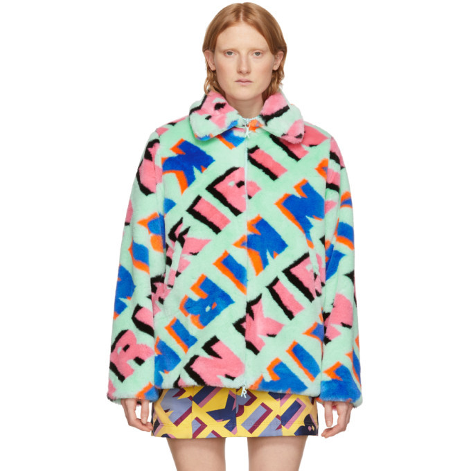 Photo: Kirin Multicolor Eco-Fur Typo Jacket