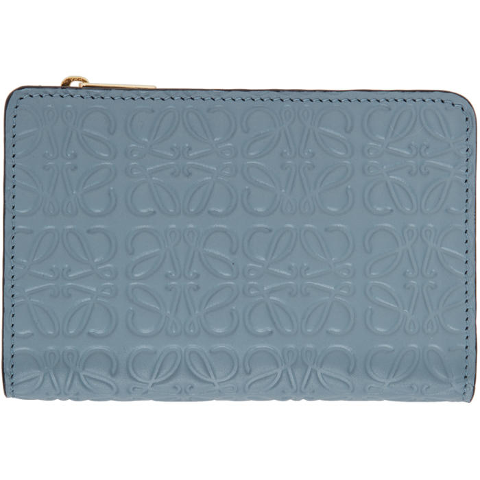 Loewe Blue Small Anagram Zip Wallet 