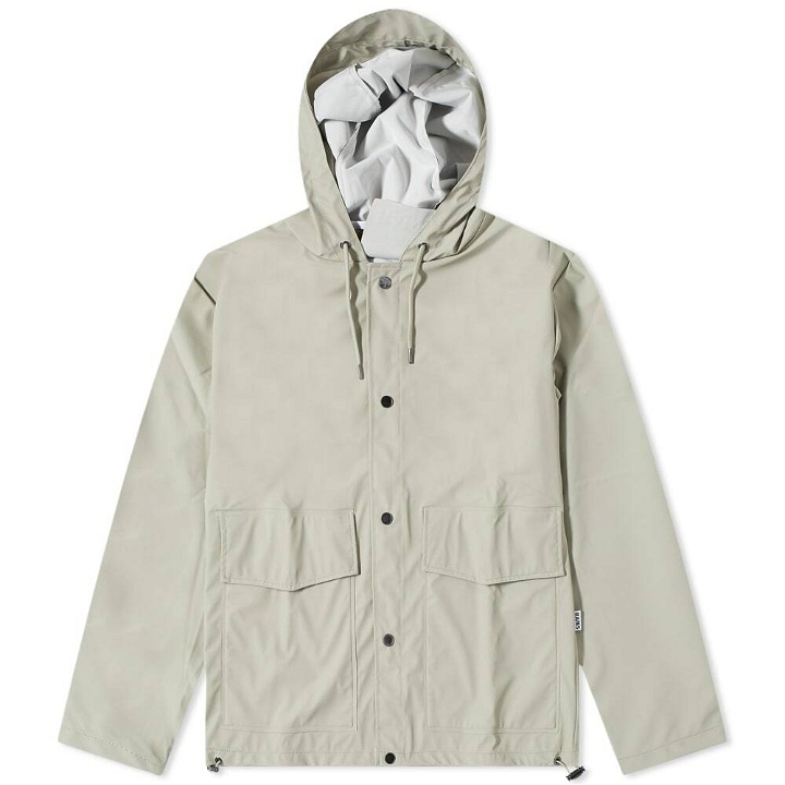 Photo: Rains Short Hooded Coat in Cement