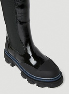 GANNI Patent Knee High Chelsea Boots