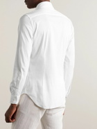 Loro Piana - Andrew Cutaway-Collar Slim-Fit Cotton-Jersey Shirt - White