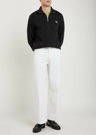 PS Paul Smith Appliquéd Half-zip Cotton Sweatshirt Black