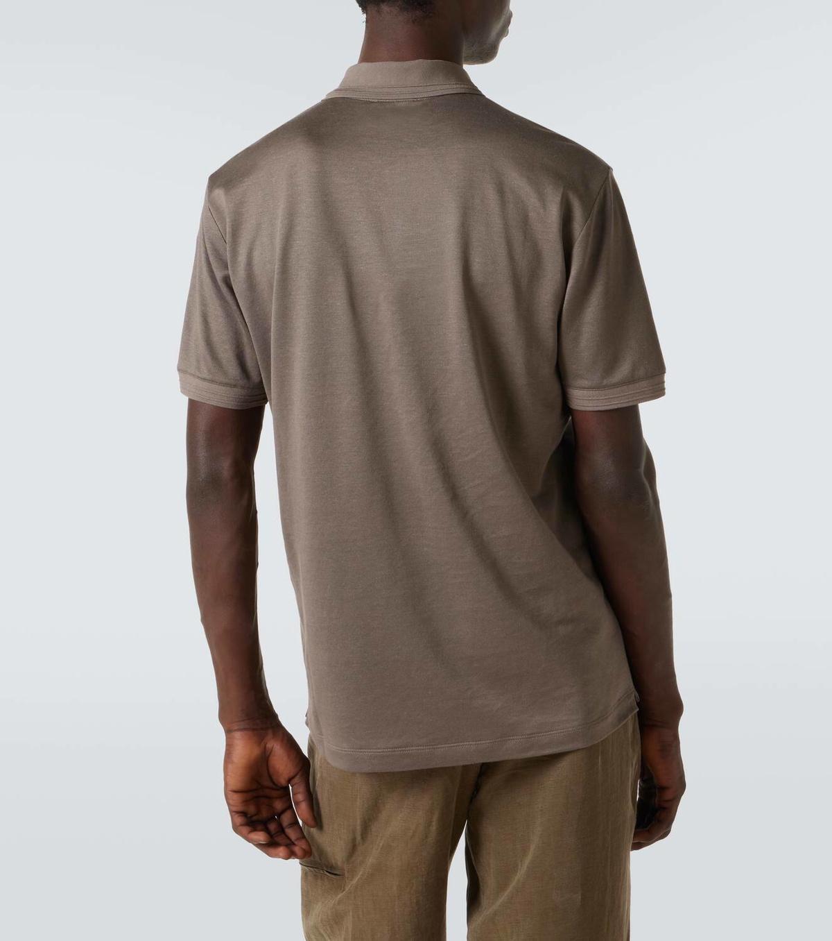 Giorgio Armani Silk, linen and cotton polo shirt