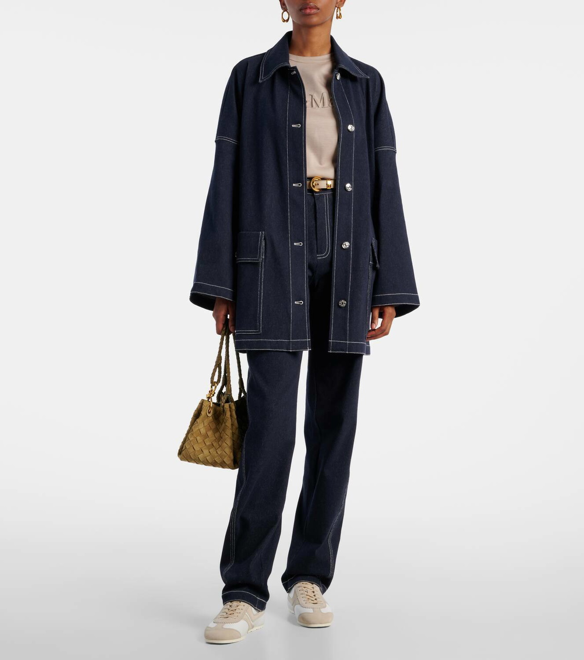 24AW new/Max Mara 円デニムオーバーシャツ OverShirt Navy Max Mara Yen denim overshirt Max Mara