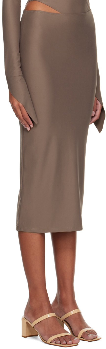 BINYA SSENSE Exclusive Brown Raices Midi Skirt