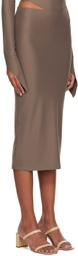 BINYA SSENSE Exclusive Brown Raices Midi Skirt