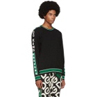 Dolce and Gabbana Black and Green Wool DG King Sweatshirt