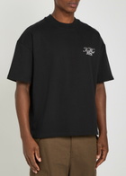 Kidwest Script Logo-print Cotton T-shirt Black