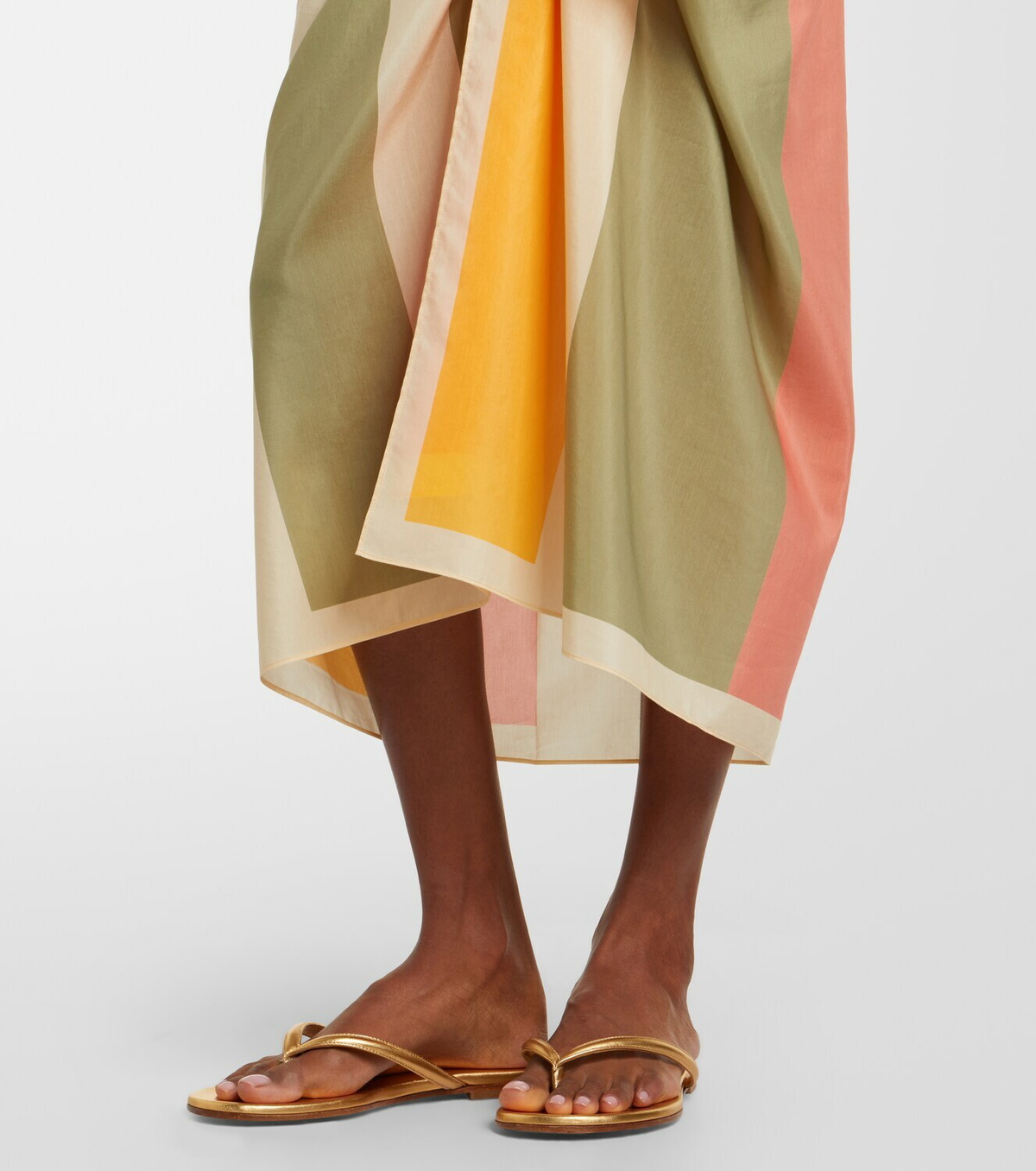Eres Croquant striped cotton and silk beach cover-up