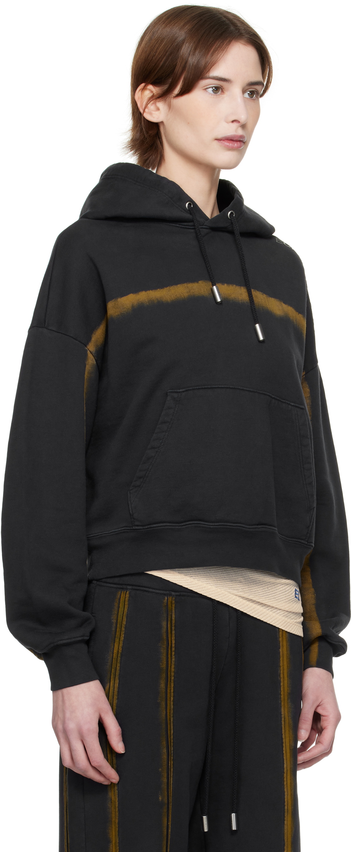 Eckhaus Latta Black Printed Hoodie