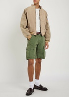 Cherry Los Angeles Paint-splatter Cotton Cargo Shorts Green