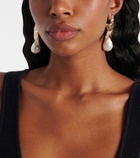 Self-Portrait Faux pearl-embellished gold-plated earrings