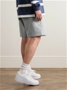Nike - Solo Swoosh Straight-Leg Logo-Embroidered Cotton-Blend Jersey Shorts - Gray