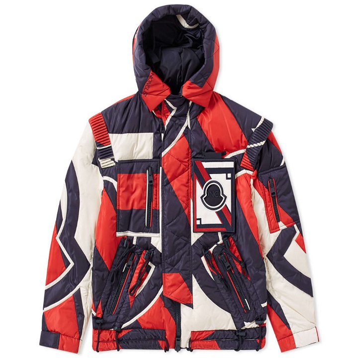 Photo: Moncler x Craig Green Patchwork Laplace Padded Hooded Jacket Red