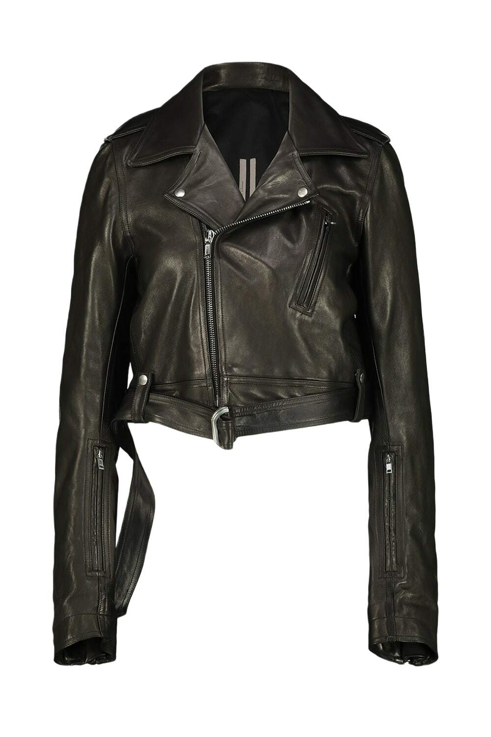 RICK OWENS Cropped Leather Biker Jacket Rick Owens