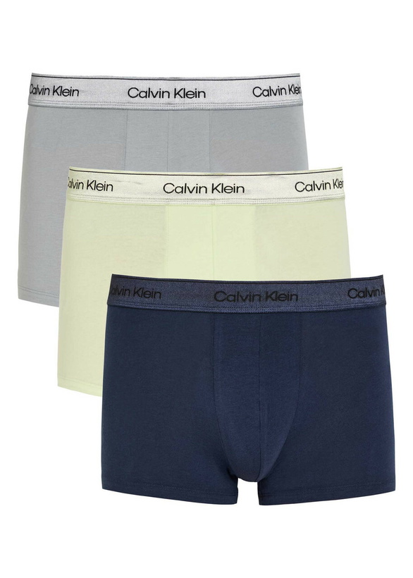 Photo: Calvin Klein Icon Metallic Stretch-cotton Trunks set of Three Multicoloured