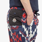 Moncler Men's Navajo Print Swim Short in Red/White/Blue