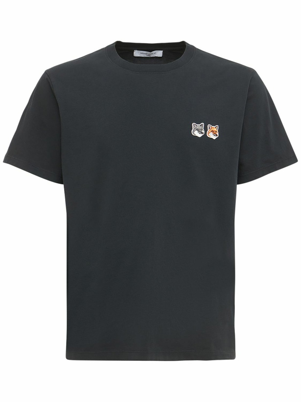 Photo: MAISON KITSUNÉ Double Fox Patch Cotton Jersey T-shirt