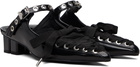 GANNI Black Eyelets Lace Up Mule Heels
