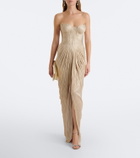 Maria Lucia Hohan Jasleen pleated silk bustier gown