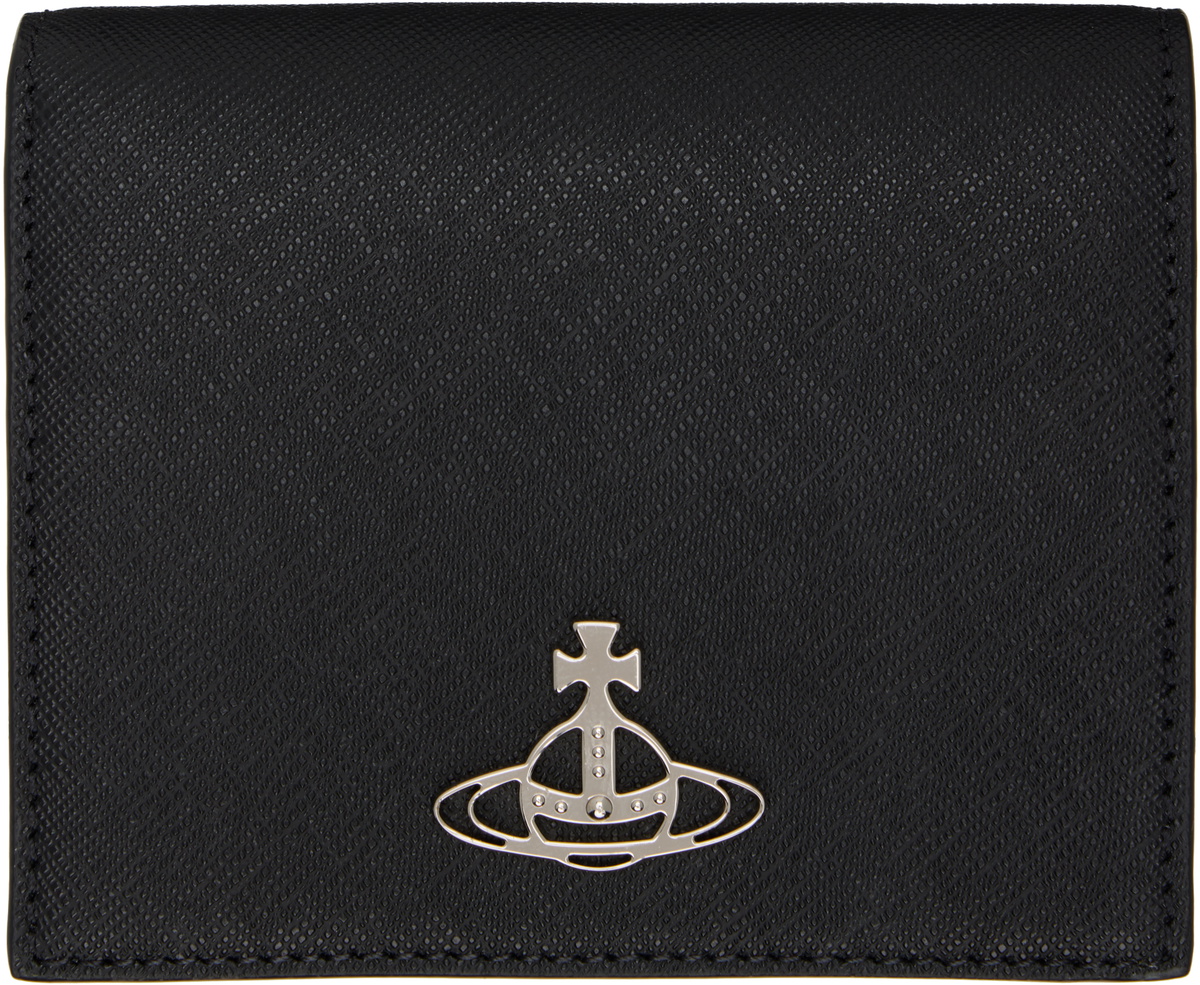 Vivienne Westwood Black Billfold Leather Wallet