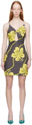 WYNN HAMLYN Brown Marcus Watson Zoe Seersucker Minidress