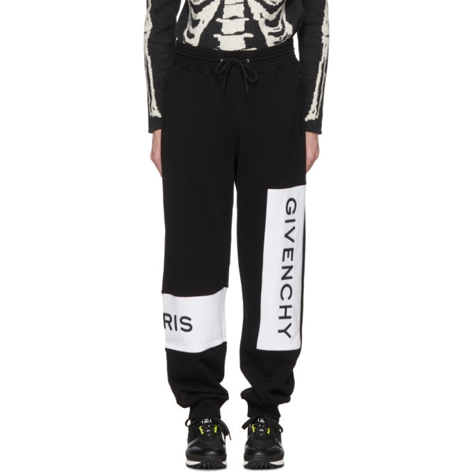 Photo: Givenchy Black and White Logo Jogging Lounge Pants