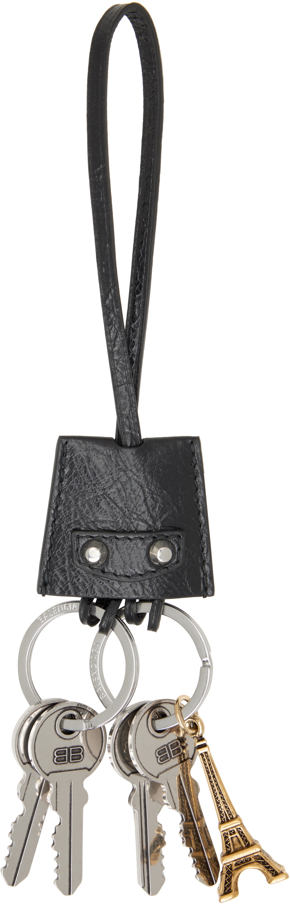 【BALENCIAGA】Le City Charm Eiffel Keyring Black Balenciaga Black 'Le City' Charm Eiffel Keychain Balenciaga