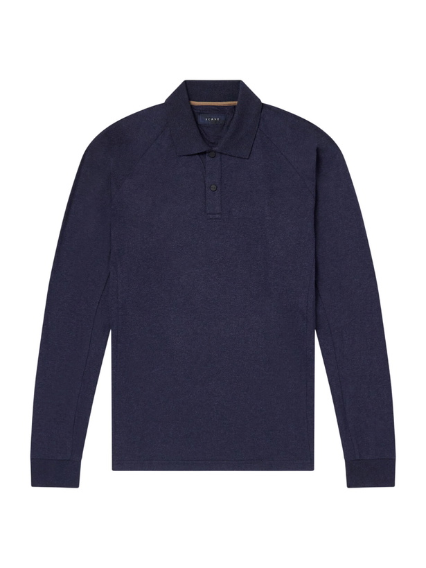 Photo: SEASE - Cotton and Cashmere-Blend Jersey Polo Shirt - Blue