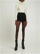 SAINT LAURENT - High Waist Wool Tweed Shorts
