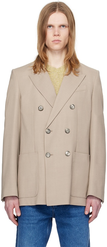 Photo: AMI Paris Taupe Double-Breasted Blazer