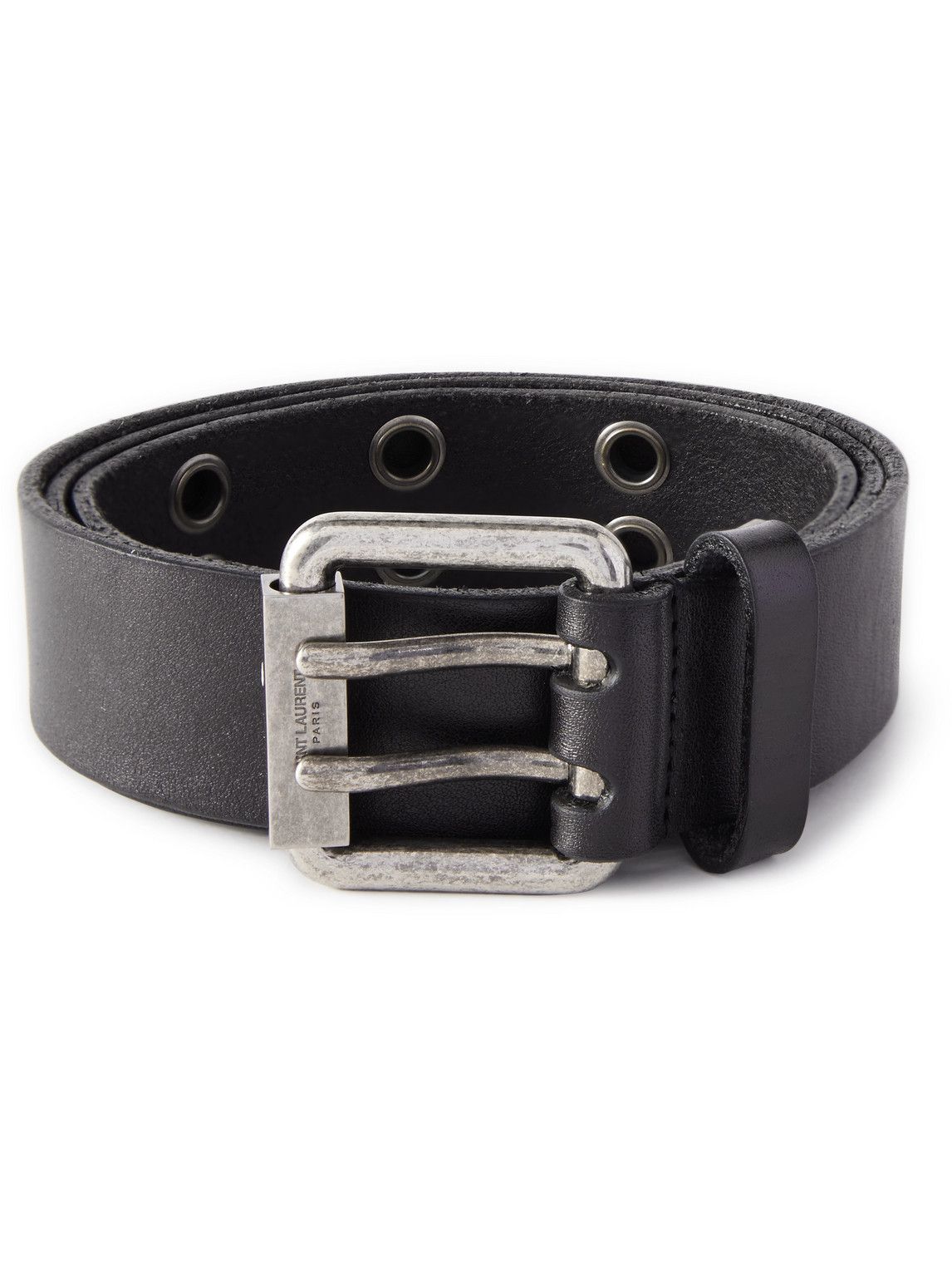 SAINT LAURENT - 3.5cm Leather Belt - Black Saint Laurent