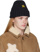 Sky High Farm Workwear Black Star Beanie