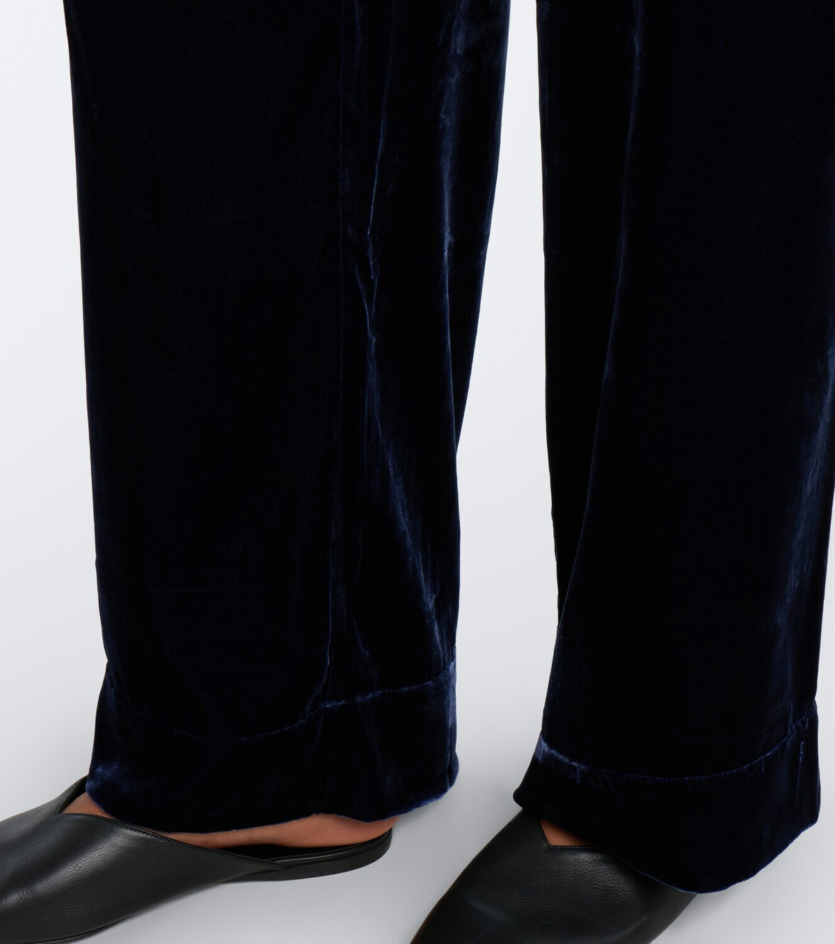 Asceno London velvet wide-leg pants