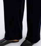 Asceno London velvet wide-leg pants