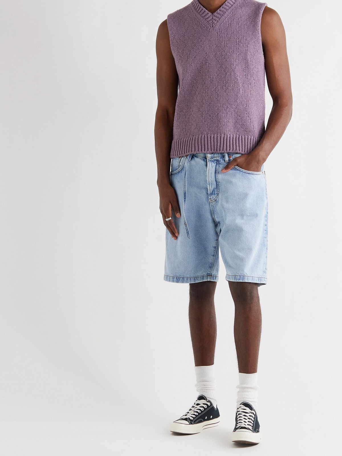 ACNE STUDIOS - Roland Belted Denim Shorts - Blue Acne Studios