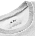 WTAPS - Dawn Logo-Print Mélange Fleece-Back Cotton-Blend Jersey Sweatshirt - Gray