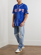 Gallery Dept. - Echo Park Appliquéd Logo-Print Mesh Shirt - Blue