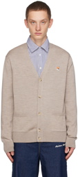 Maison Kitsuné Beige Fox Head Cardigan