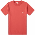 Armor-Lux Men's Organic Logo Pocket T-Shirt in Cranberry