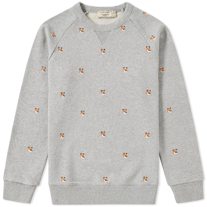 Photo: Maison Kitsuné All Over Embroidered Fox Head Crew Sweat - END. Exclusive