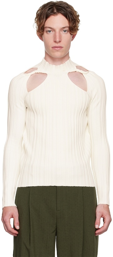 Photo: Dion Lee SSENSE Exclusive White Collarbone Skivvy Sweater