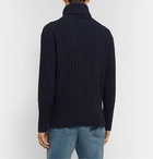 NN07 - Davies Ribbed Wool-Blend Rollneck Sweater - Blue