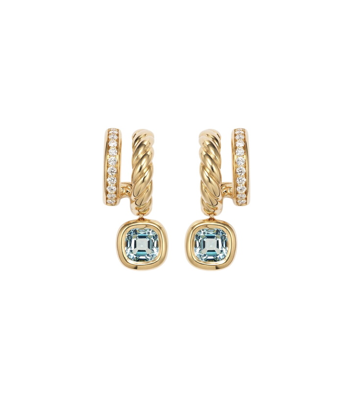 Photo: David Yurman DY Mercer® 18kt gold earrings with topaz and diamonds