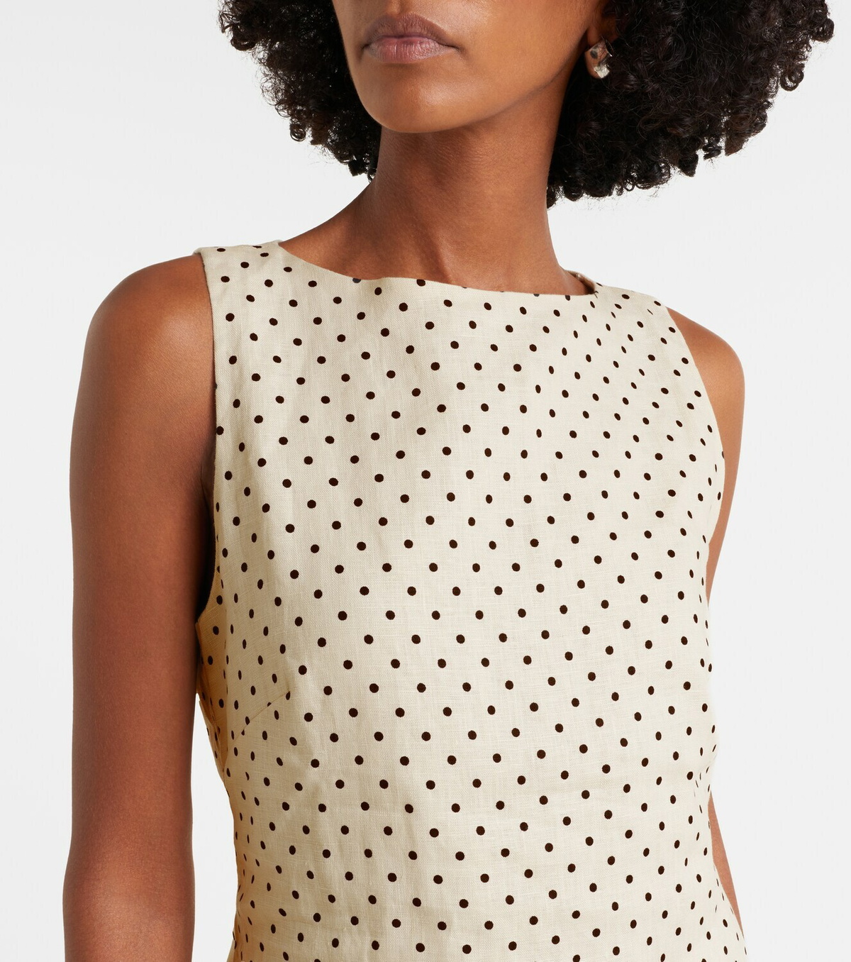 Faithfull Iria polka-dot linen minidress
