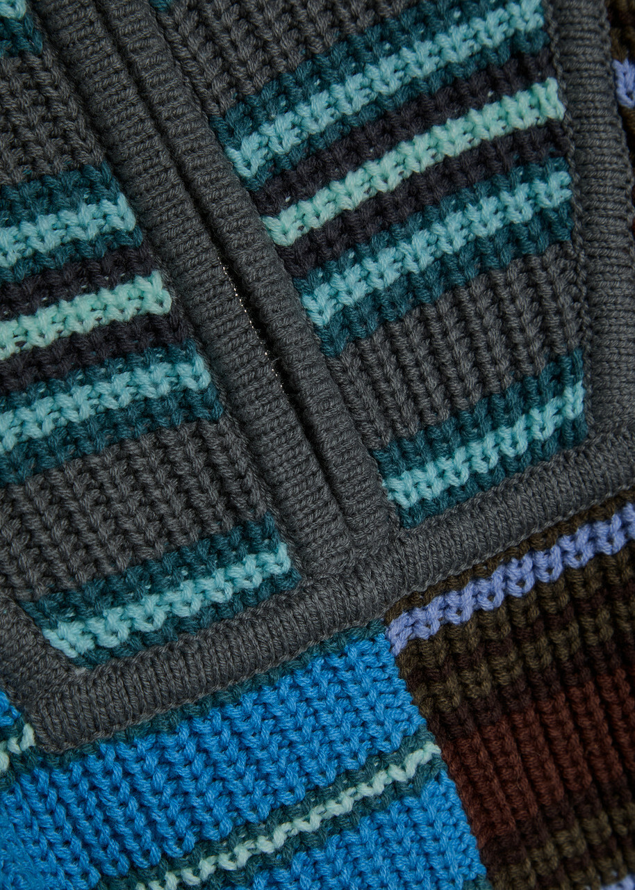 Staud Hampton Striped Cotton-blend Jumper Multicoloured