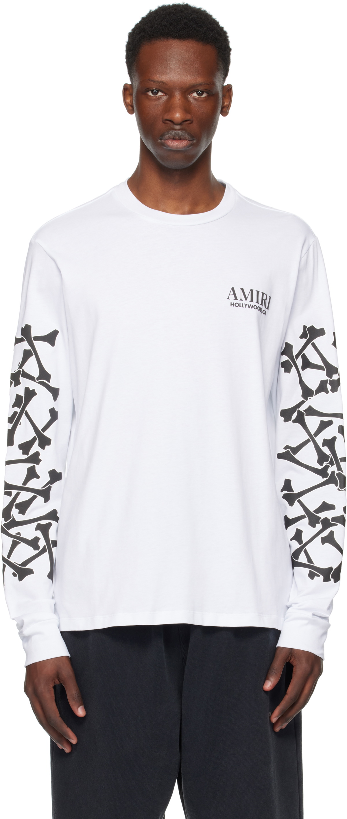 AMIRI White Bones Stacked Long Sleeve T-shirt Amiri