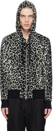 TOM FORD Black & Beige Leopard Hoodie