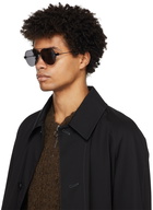 Bottega Veneta Black Metal Aviator Sunglasses